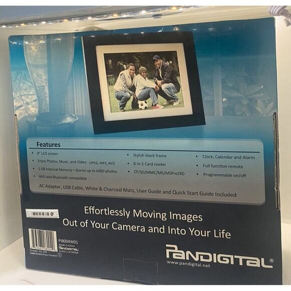 Paniimage 8” Digital Photo Frame Holds 6400 Images New In Box - Picture 4 of 7